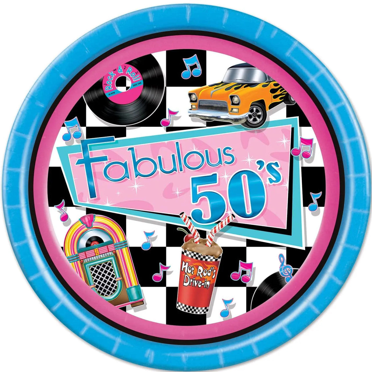 50s Fabulous Rock & Roll Paper Plates