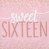 Sweet Sixteen Pink Birthday Party Luncheon Napkins 16 Pack
