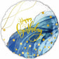 Happy Birthday Gold & Blue Foil Balloon 18"