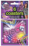 Disco Dance Party 70's Drink Coasters Birthday Party Decor Tableware 6pcs/pk