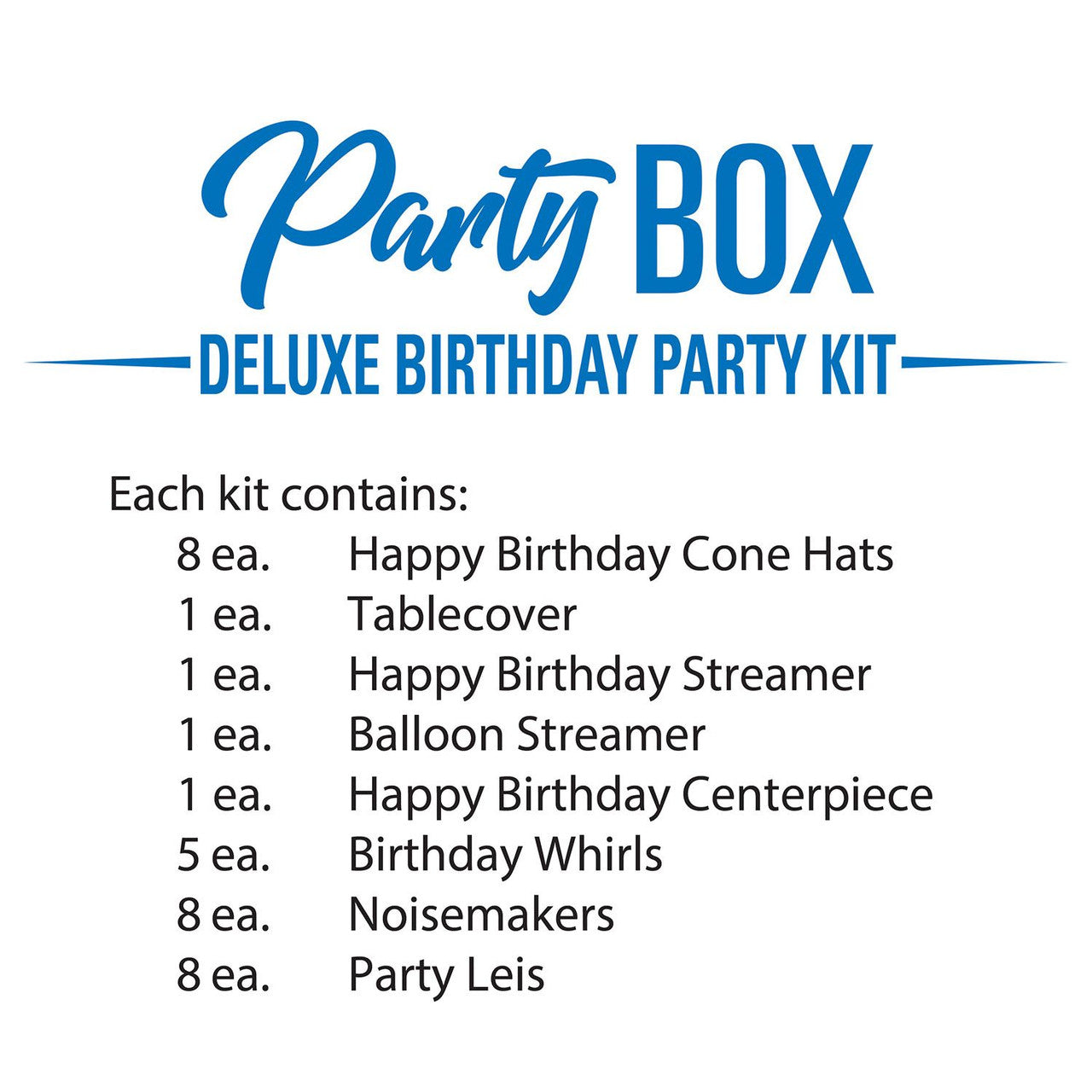 Deluxe Happy Birthday Party Box Multicolor Party Decorating Kit 33pcs