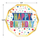 Happy Birthday Decagon Dinner Party Plates 8 Pack
