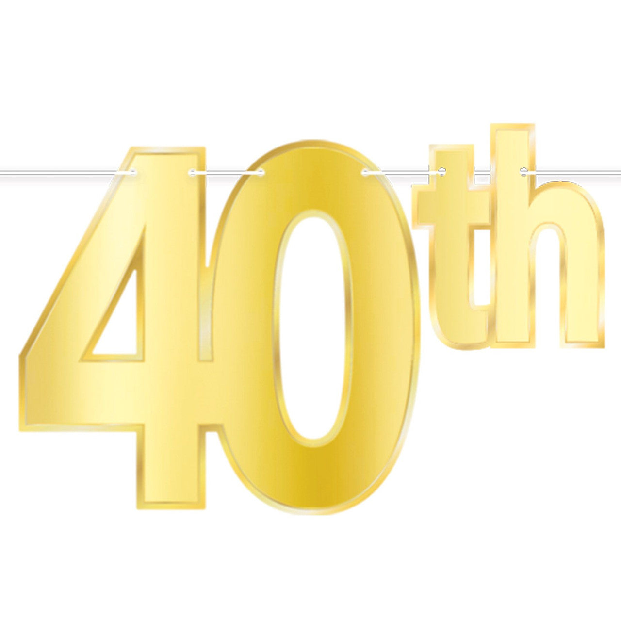 Happy 40th Birthday Gold Foil Streamer Banner 5ft