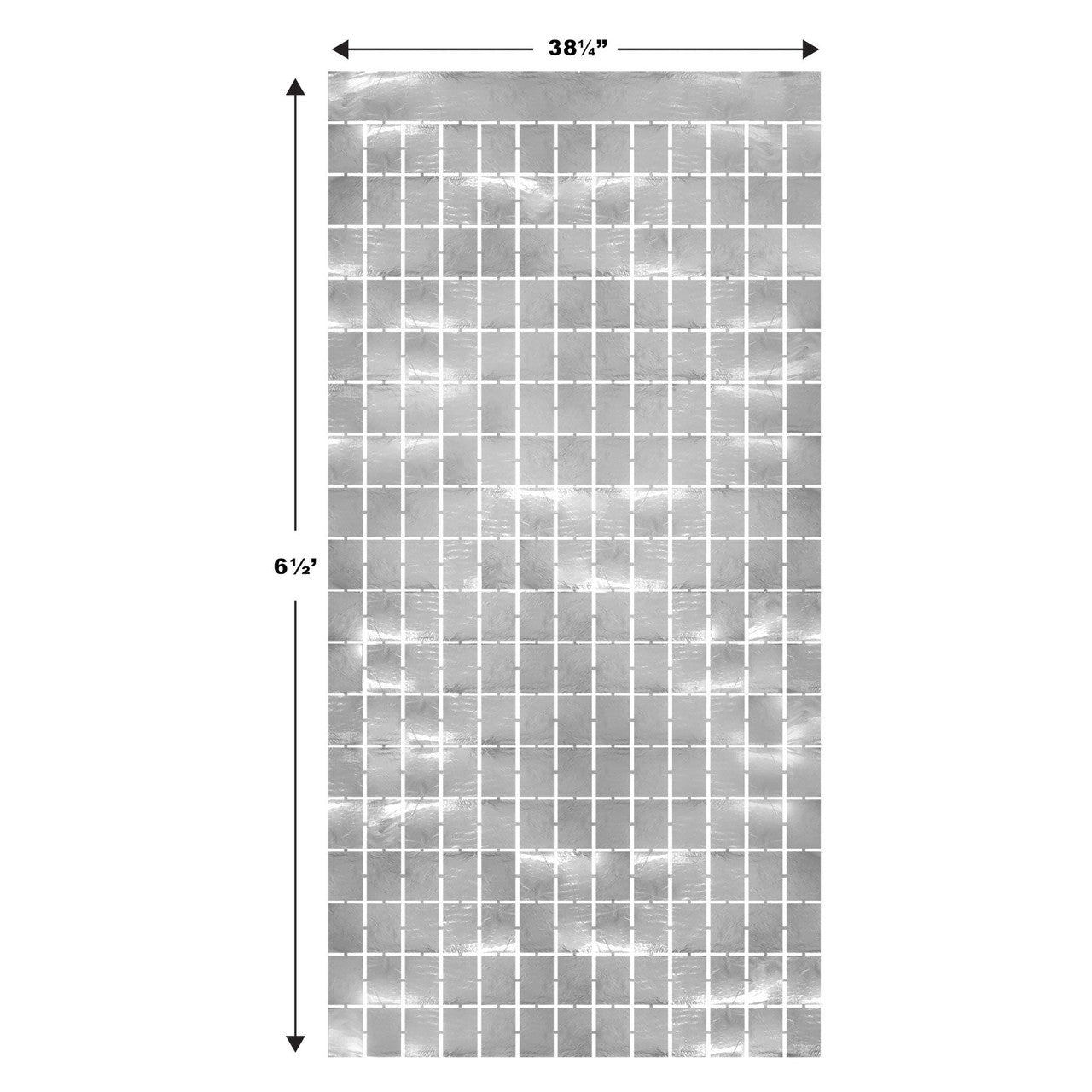 Metallic Square Silver Curtain Decorative Party Wall Curtain 6.5'