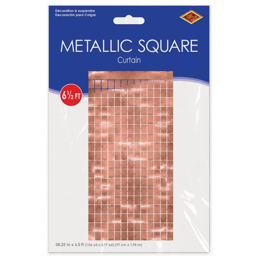 Metallic Square Rose Gold Curtain Decorative Party Wall Curtain 6.5'