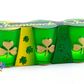 St Patricks Day Shot Glasses Green Plastic 1.5 OZ Pack of 3 Shamrock Clover