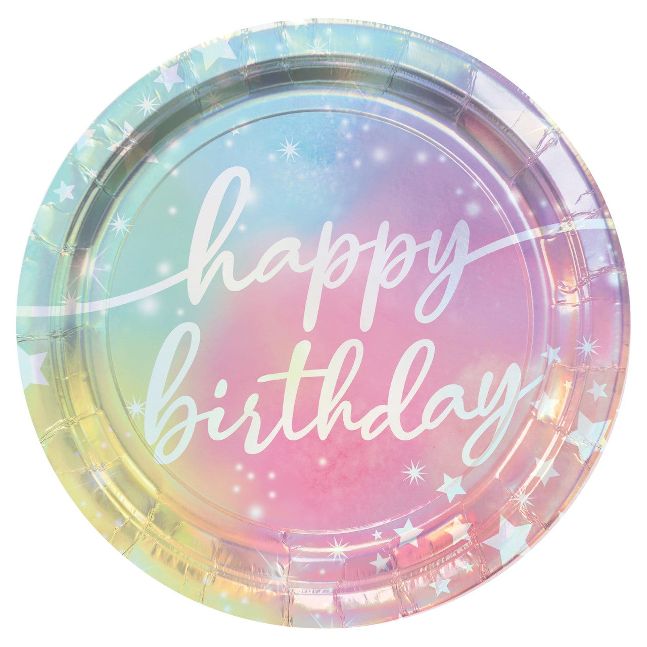 Hot Stamped Luminous Stars Happy Birthday Plates