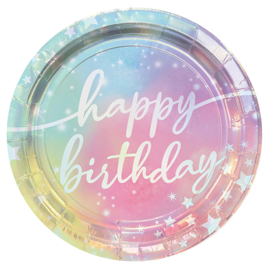 Hot Stamped Luminous Stars Happy Birthday Plates