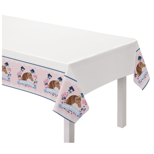 Saddle Up Horse Theme Plastic Tablecover