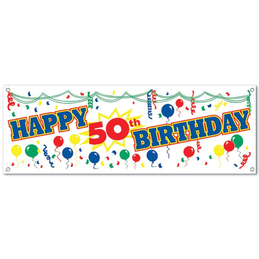 50th Birthday Banner Indoor/Outdoor