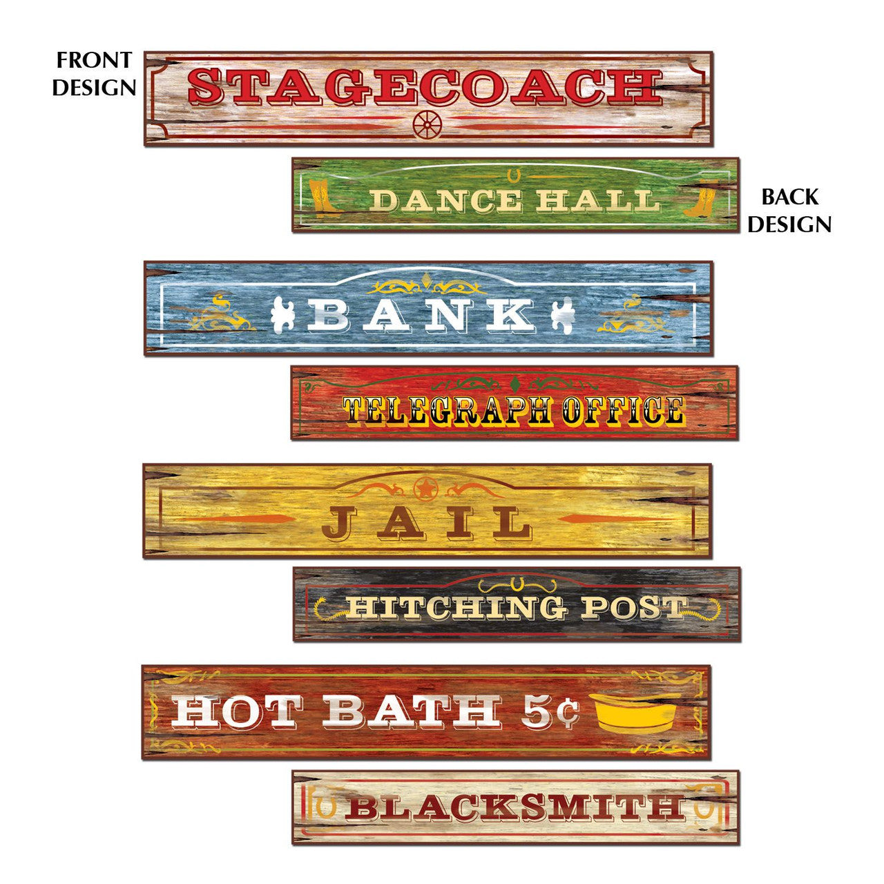 Western Theme Saloon Signs 4pcs