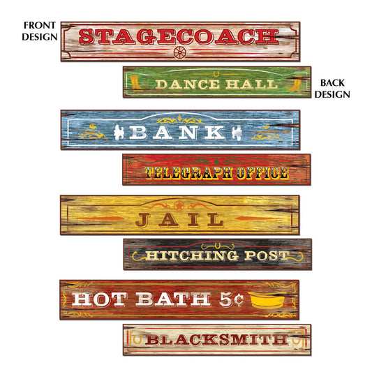 Western Theme Saloon Signs 4pcs