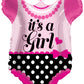 It's A Girl Pink Baby Clothes Shaped Foil Balloon