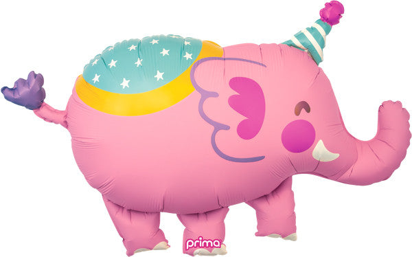 Prima 39" Pink Circus Elephant Foil Balloon