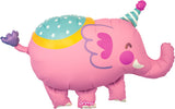 Prima 39" Pink Circus Elephant Foil Balloon