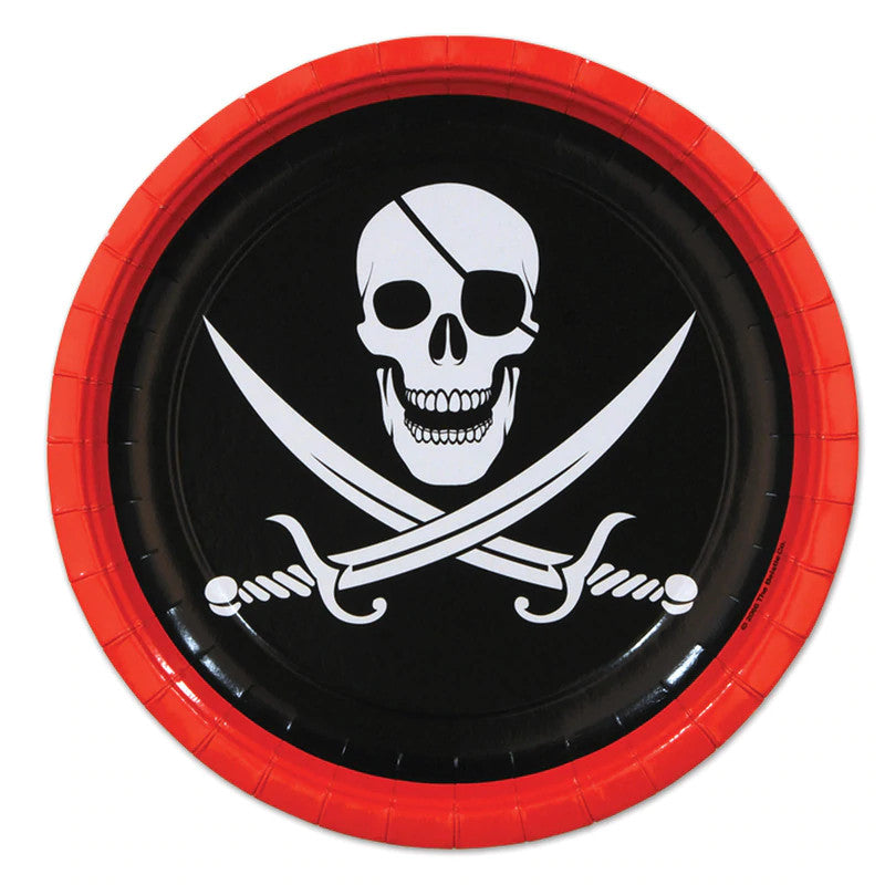 Pirate Themed Paper Plates 8pk