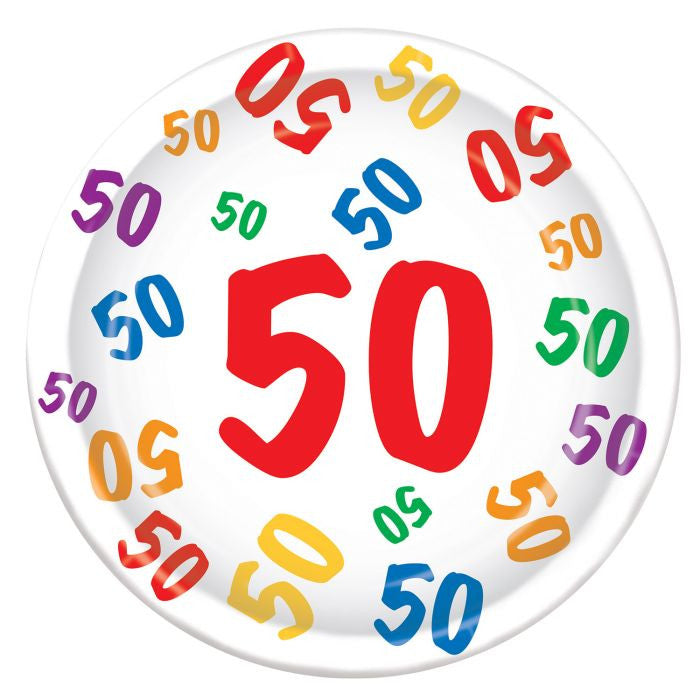 50th Paper Plates 8pk
