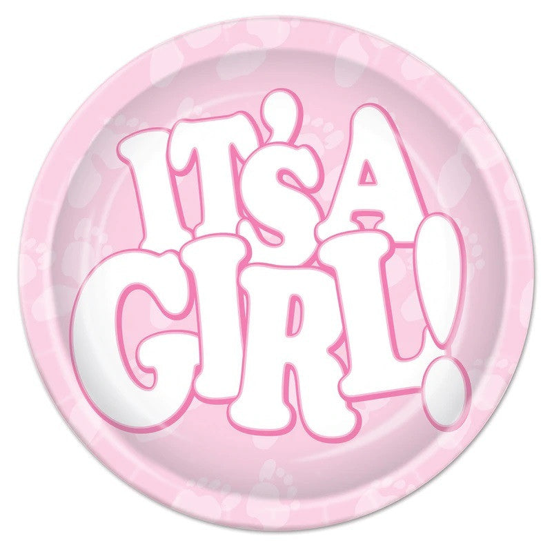 It's A Girl Baby Shower Dessert Plates 8pk