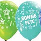 Bonne Fete All Over Colored Printed Latex Balloon Assorted 1/CT