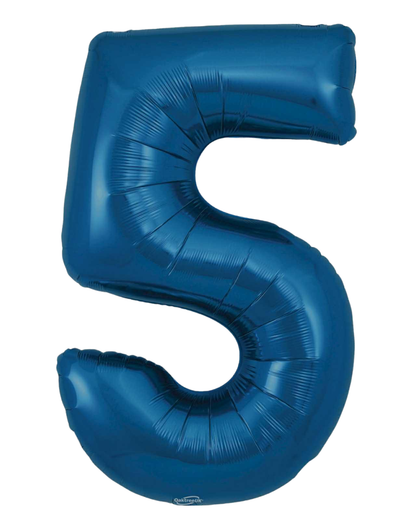 34” Number Balloon Navy Blue Foil