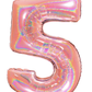 40" Number Rose Gold Glitter Holographic Balloon
