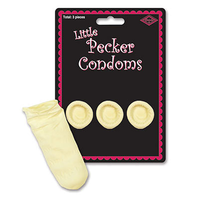 Small Pecker Condoms Mini Tiny Penis Pack 3 per Pk Little Willy Novelty Gag Gift