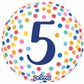 Prima Confetti "5" 18" Round Foil Balloon