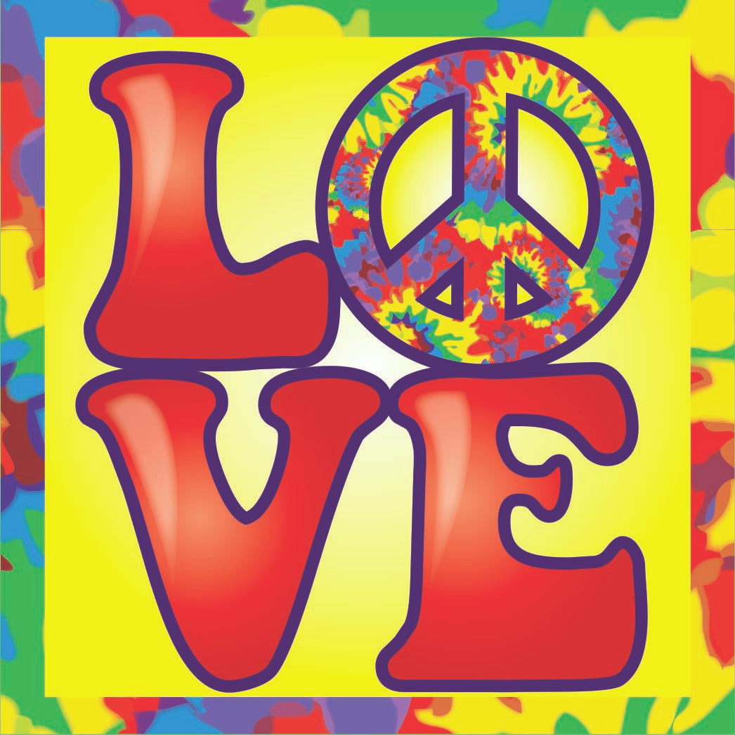 Hippie Love Peace 60's Drink Coasters Birthday Party Decor Tableware 6pcs/pk