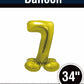 34" Gold Standing Number 7 Balloon Air-Fill ONLY
