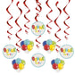 Bright Bonne Fête Hanging Swirl Decorations 32" 8/CT