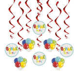 Bright Bonne Fête Hanging Swirl Decorations 32" 8/CT
