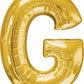 16" Air-Filled Letter "G" Shape Foil Balloon Gold