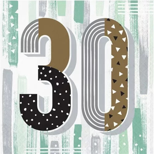 Minted Milestone 30th Birthday Lunch Napkins Paper Party Tableware 16/CT