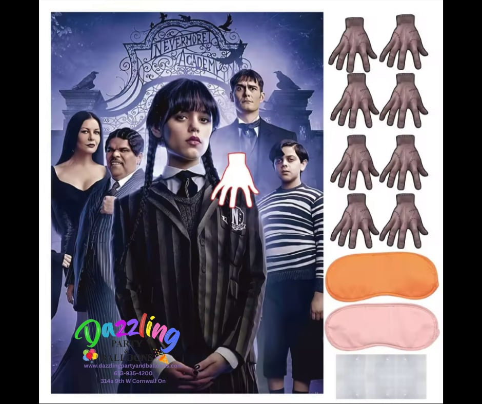 Pin the Hand on Wednesday Addams Birthday Party Game