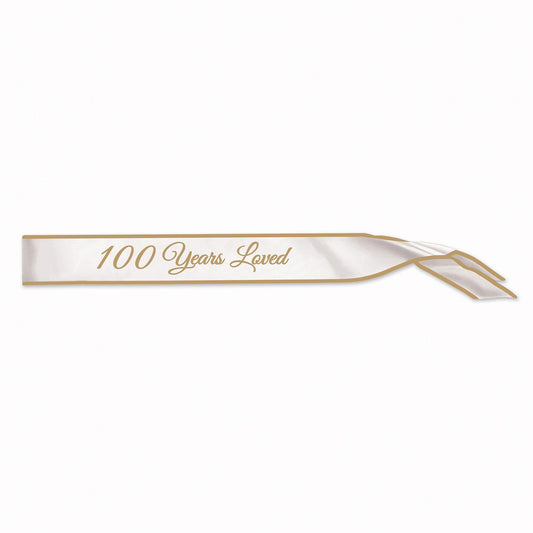 100 Years Old Birthday Sash