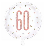 Rose Gold Glitz Age 60 Birthday Balloon