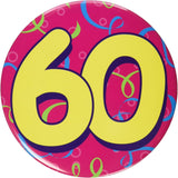 60th Birthday Jumbo Button Pin 6"
