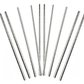 Lot of 10 Silver Metallic Straws
