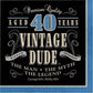 Vintage Dude 40th Birthday 3-Ply Lunch Napkins Paper The Man Myth Legend 16/CT