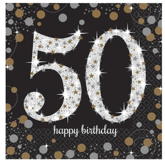 Number 50 Sparkling Napkins