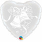 Wedding Bells Heart Shaped Foil Balloon