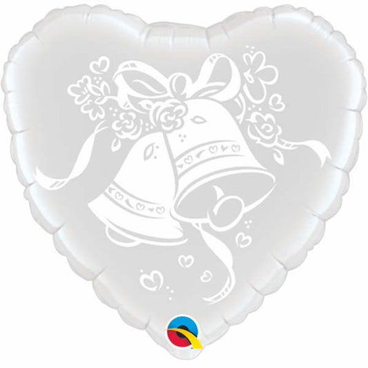 Wedding Bells Heart Shaped Foil Balloon