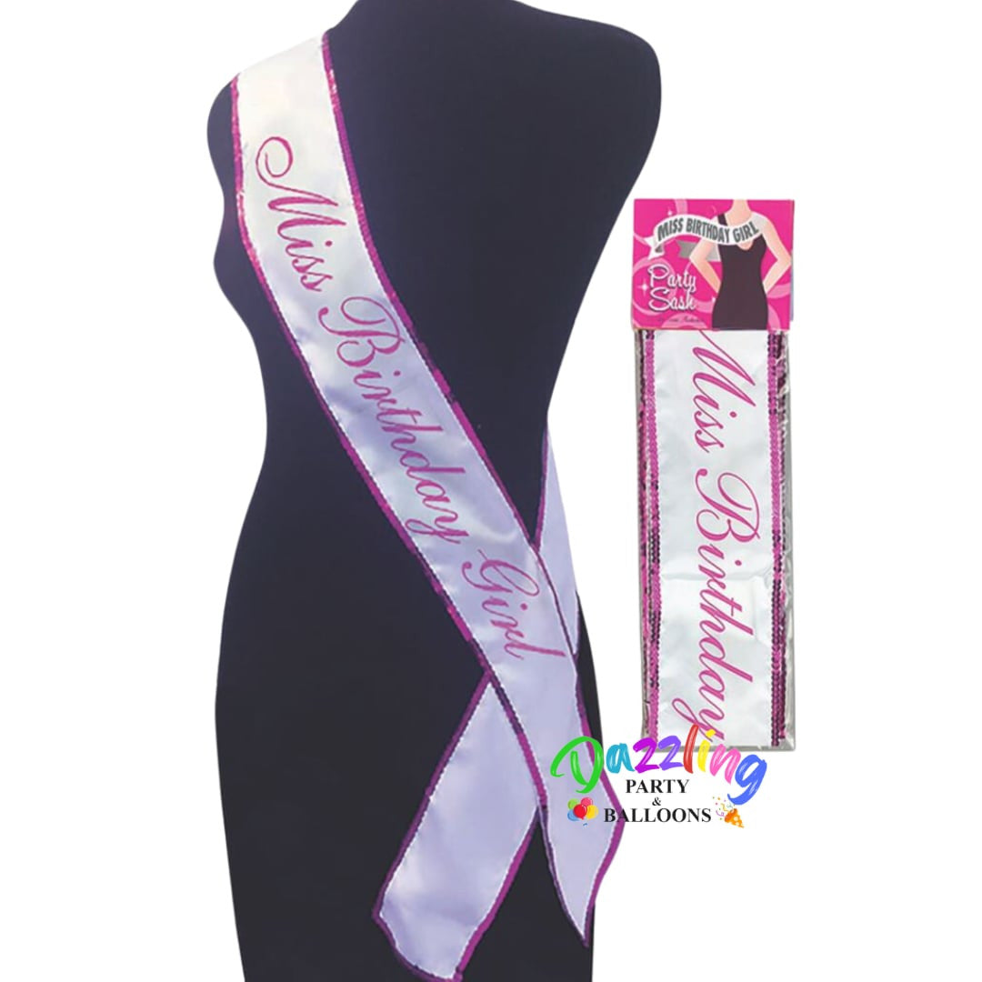 Miss Birthday Girl Party Sash