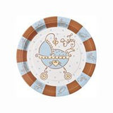 Baby Joy Blue Round 9 Dinner Plates  8ct"