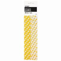Sunflower Yellow Dots Paper Straws  10ct