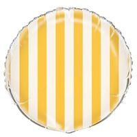 Sunflower Yellow Stripes Round Foil Balloon 18  Packaged"