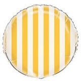 Sunflower Yellow Stripes Round Foil Balloon 18  Packaged"
