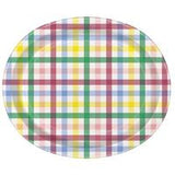 Spring Gingham Oval Plates  8ct