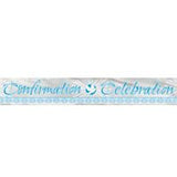 Foil Blue Radiant Cross Confirmation" Banner  12 ft"