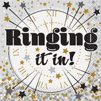 Ringing It In New Year Beverage Napkins  16ct